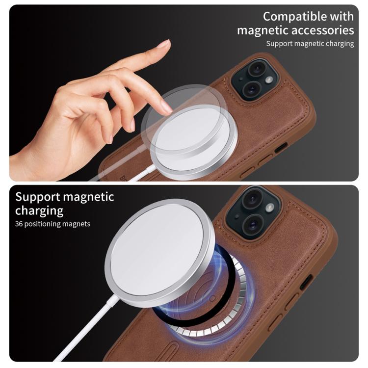 For iPhone 15 BETOPNICE Vertical Flip Detachable MagSafe Wallet Phone Case