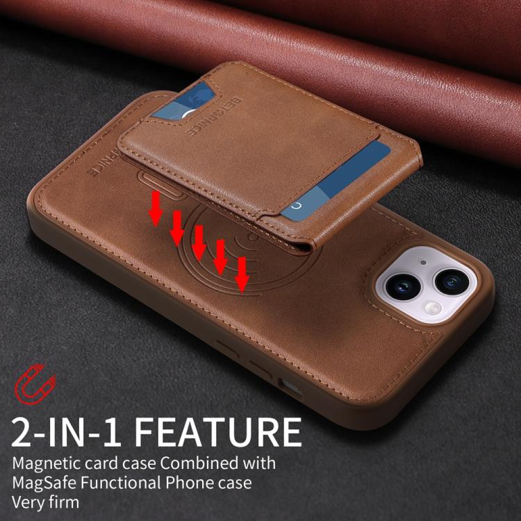 For iPhone 14 Plus BETOPNICE Vertical Flip Detachable MagSafe Wallet Phone Case