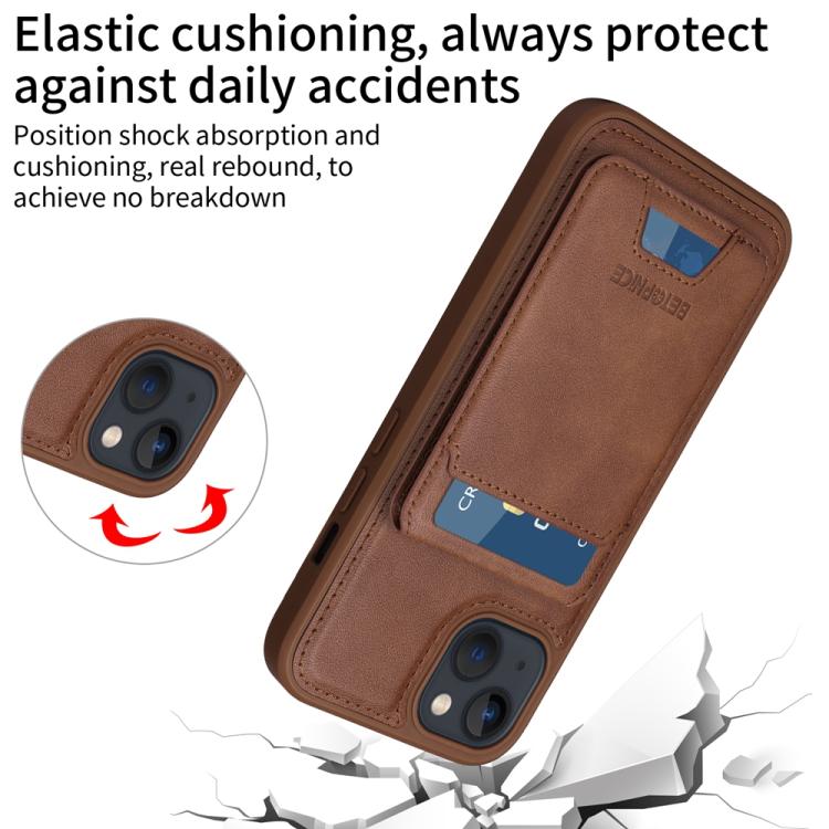 For iPhone 14 / 13 BETOPNICE Vertical Flip Detachable MagSafe Wallet Phone Case