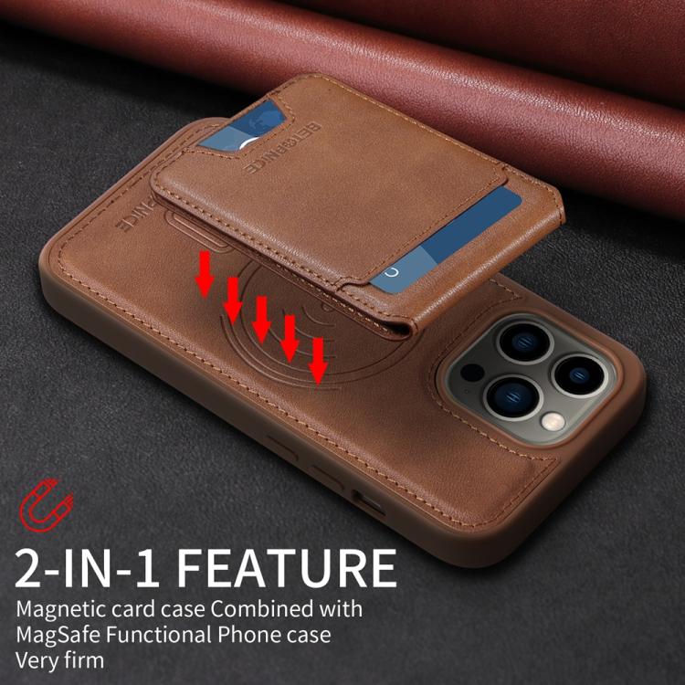 For iPhone 13 Pro BETOPNICE Vertical Flip Detachable MagSafe Wallet Phone Case
