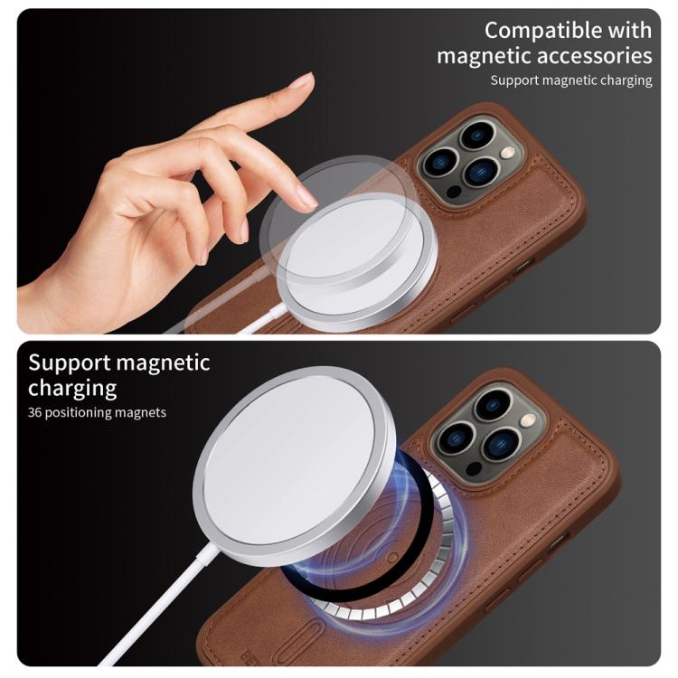 For iPhone 13 Pro BETOPNICE Vertical Flip Detachable MagSafe Wallet Phone Case