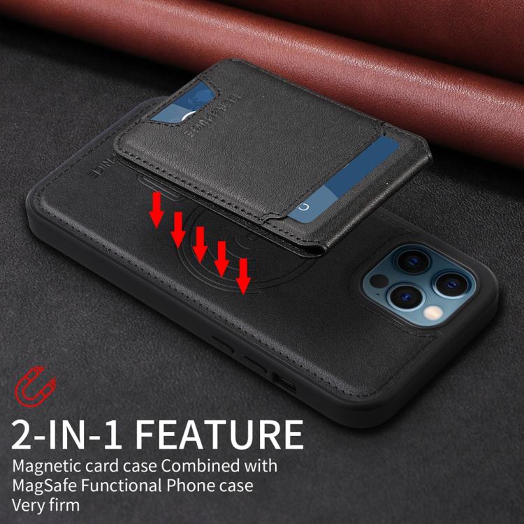 For iPhone 12 Pro Max BETOPNICE Vertical Flip Detachable MagSafe Wallet Phone Case