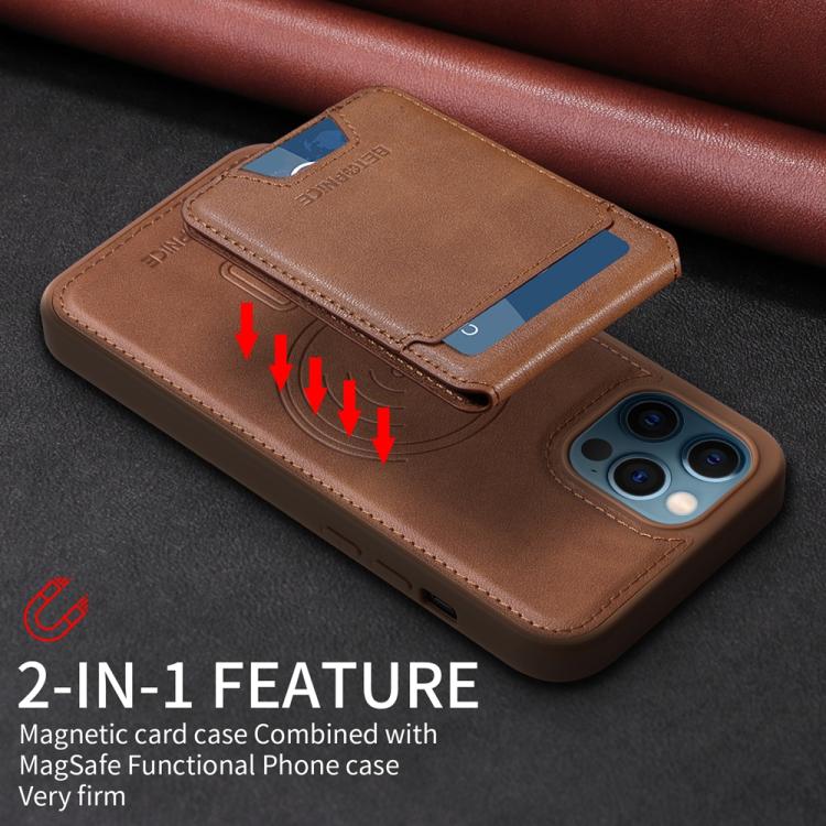 For iPhone 12 Pro Max BETOPNICE Vertical Flip Detachable MagSafe Wallet Phone Case