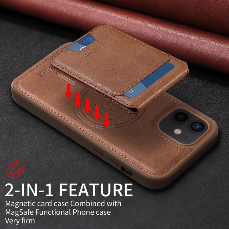 For iPhone 12 / 12 Pro BETOPNICE Vertical Flip Detachable MagSafe Wallet Phone Case