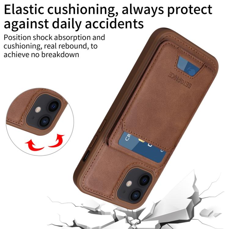 For iPhone 12 / 12 Pro BETOPNICE Vertical Flip Detachable MagSafe Wallet Phone Case