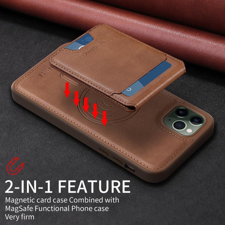 For iPhone 11 Pro Max BETOPNICE Vertical Flip Detachable MagSafe Wallet Phone Case
