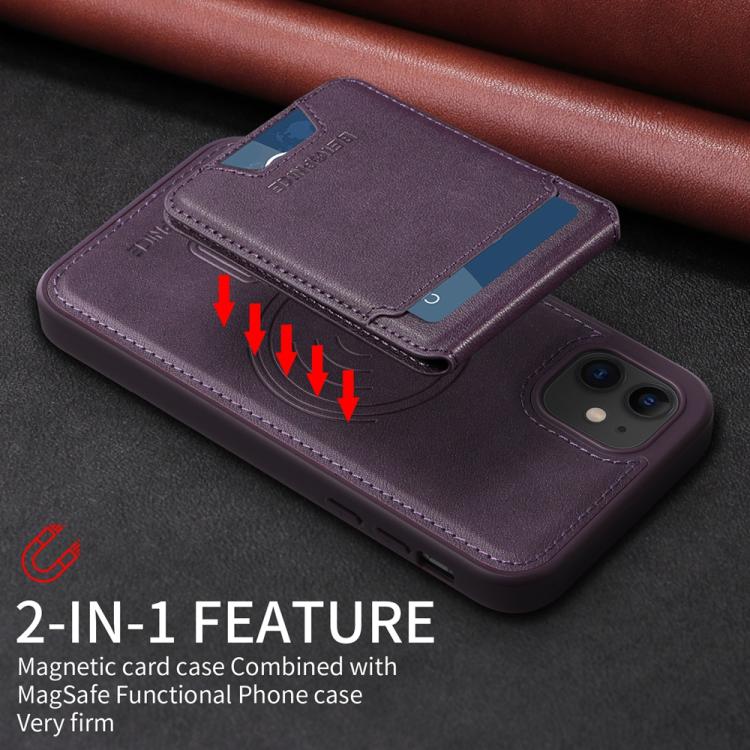 For iPhone 11 BETOPNICE Vertical Flip Detachable MagSafe Wallet Phone Case