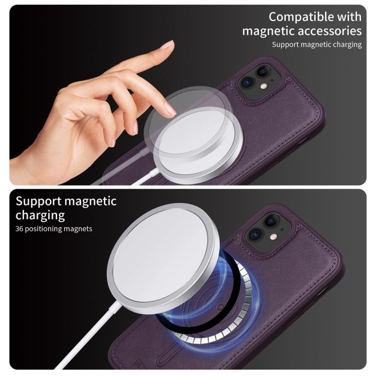 For iPhone 11 BETOPNICE Vertical Flip Detachable MagSafe Wallet Phone Case