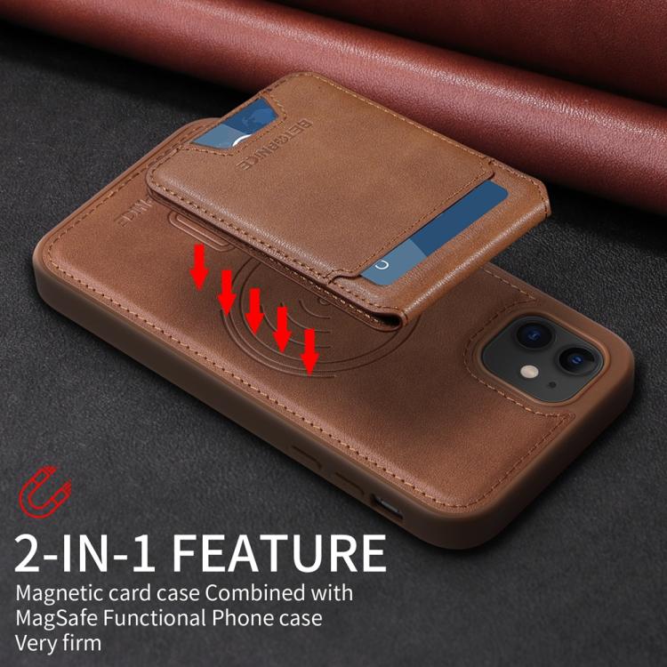 For iPhone 11 BETOPNICE Vertical Flip Detachable MagSafe Wallet Phone Case