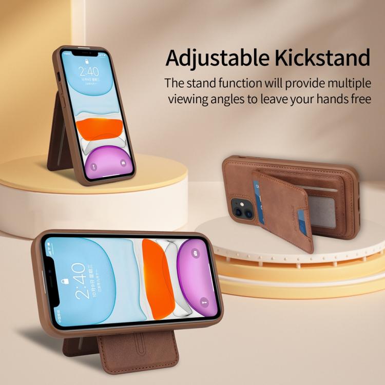 For iPhone 11 BETOPNICE Vertical Flip Detachable MagSafe Wallet Phone Case