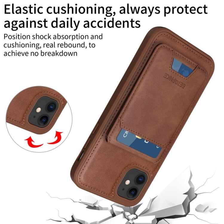 For iPhone 11 BETOPNICE Vertical Flip Detachable MagSafe Wallet Phone Case