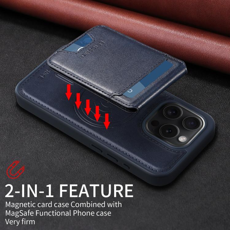 For iPhone 15 Pro BETOPNICE Vertical Flip Detachable MagSafe Wallet Phone Case