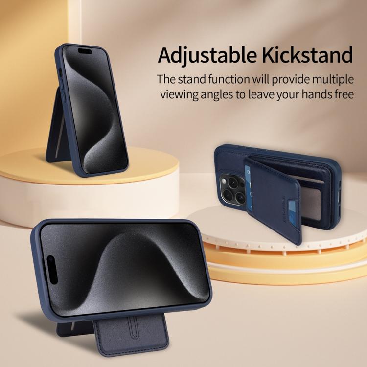 For iPhone 15 Pro BETOPNICE Vertical Flip Detachable MagSafe Wallet Phone Case