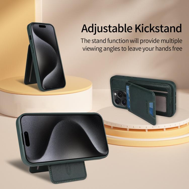 For iPhone 15 Pro BETOPNICE Vertical Flip Detachable MagSafe Wallet Phone Case