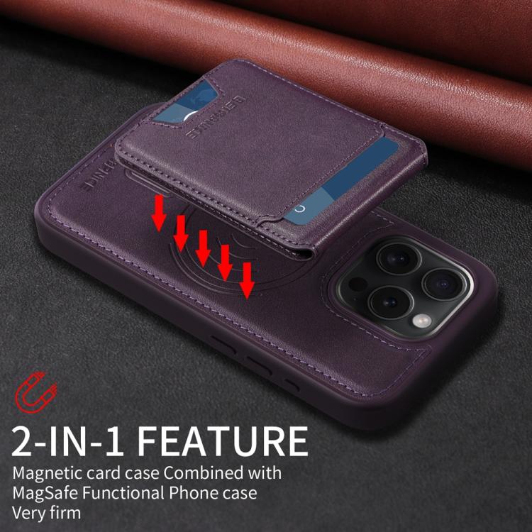 For iPhone 15 Pro BETOPNICE Vertical Flip Detachable MagSafe Wallet Phone Case
