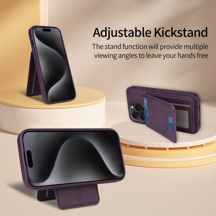 For iPhone 15 Pro BETOPNICE Vertical Flip Detachable MagSafe Wallet Phone Case