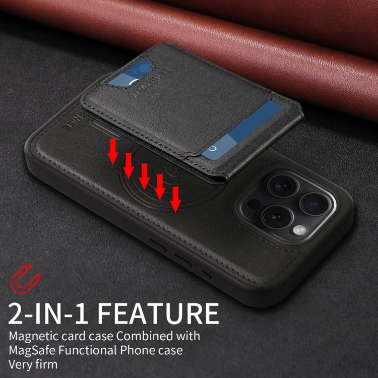 For iPhone 15 Pro BETOPNICE Vertical Flip Detachable MagSafe Wallet Phone Case