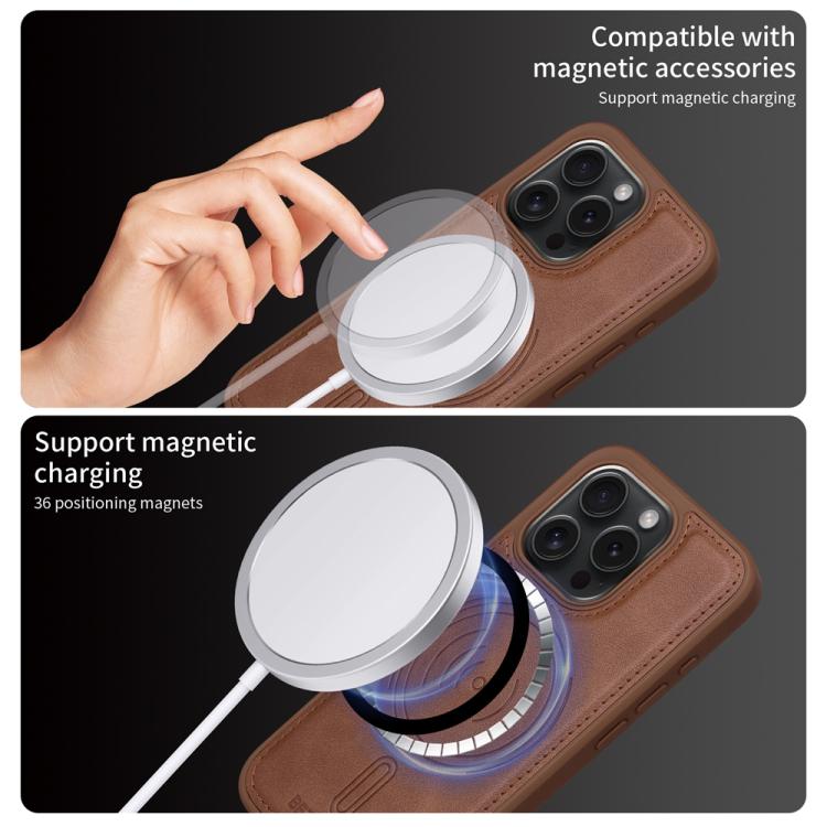 For iPhone 15 Pro BETOPNICE Vertical Flip Detachable MagSafe Wallet Phone Case