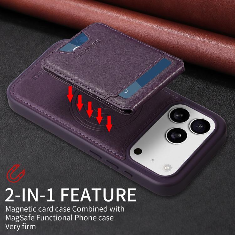 For iPhone 17 Pro BETOPNICE Vertical Flip Detachable MagSafe Wallet Phone Case
