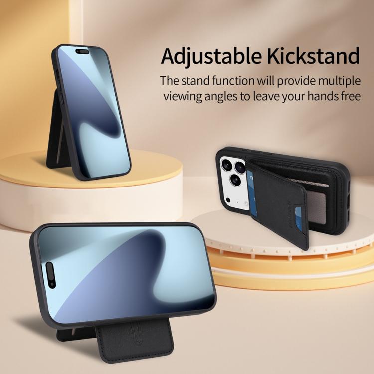 For iPhone 17 Pro BETOPNICE Vertical Flip Detachable MagSafe Wallet Phone Case