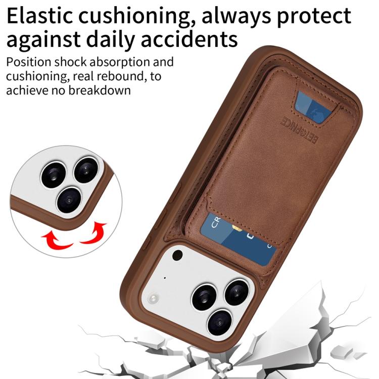 For iPhone 17 Pro BETOPNICE Vertical Flip Detachable MagSafe Wallet Phone Case