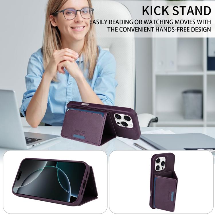 For iPhone 16 Pro Max BETOPNICE Horizontal Flip Detachable MagSafe Wallet Phone Case