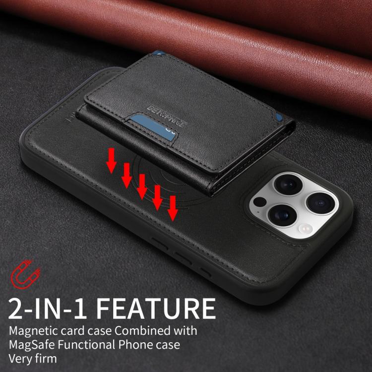 For iPhone 16 Pro Max BETOPNICE Horizontal Flip Detachable MagSafe Wallet Phone Case