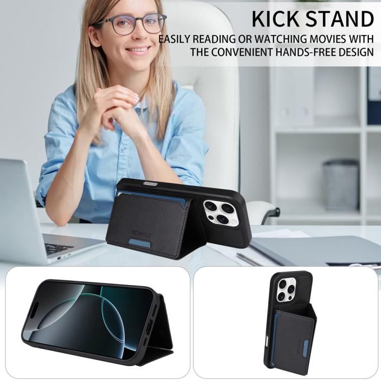 For iPhone 16 Pro Max BETOPNICE Horizontal Flip Detachable MagSafe Wallet Phone Case