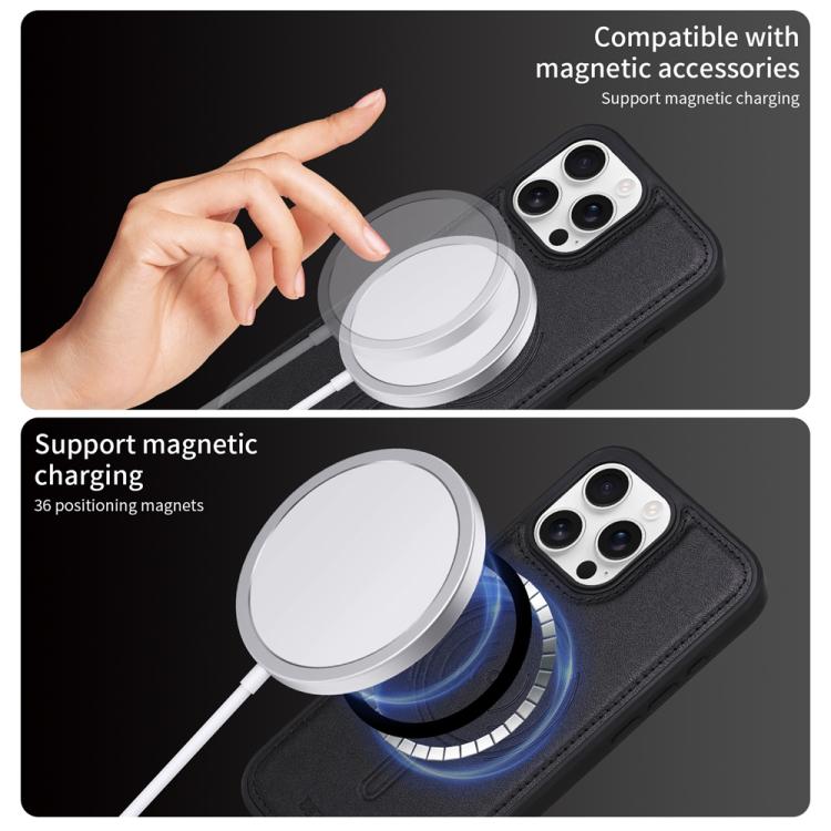 For iPhone 16 Pro Max BETOPNICE Horizontal Flip Detachable MagSafe Wallet Phone Case