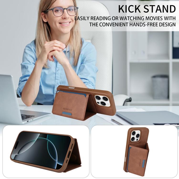 For iPhone 16 Pro Max BETOPNICE Horizontal Flip Detachable MagSafe Wallet Phone Case