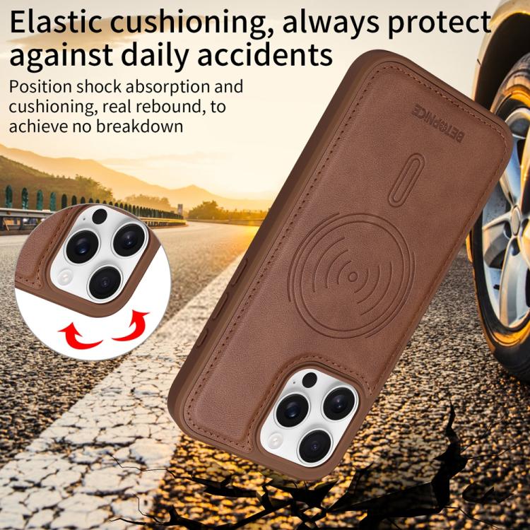 For iPhone 16 Pro Max BETOPNICE Horizontal Flip Detachable MagSafe Wallet Phone Case