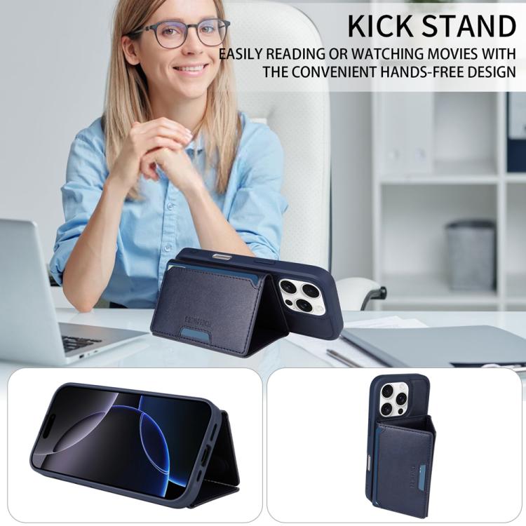 For iPhone 16 Pro BETOPNICE Horizontal Flip Detachable MagSafe Wallet Phone Case