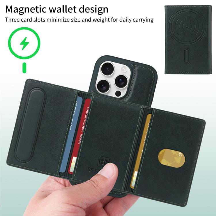 For iPhone 16 Pro BETOPNICE Horizontal Flip Detachable MagSafe Wallet Phone Case