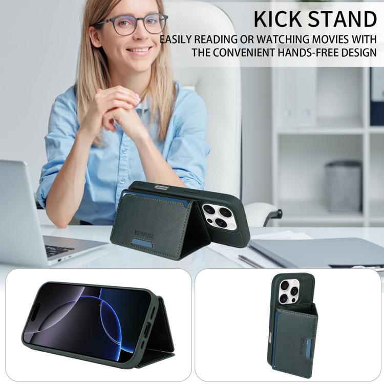 For iPhone 16 Pro BETOPNICE Horizontal Flip Detachable MagSafe Wallet Phone Case