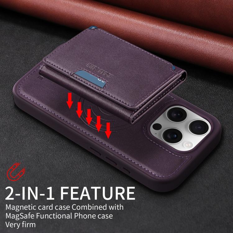 For iPhone 16 Pro BETOPNICE Horizontal Flip Detachable MagSafe Wallet Phone Case