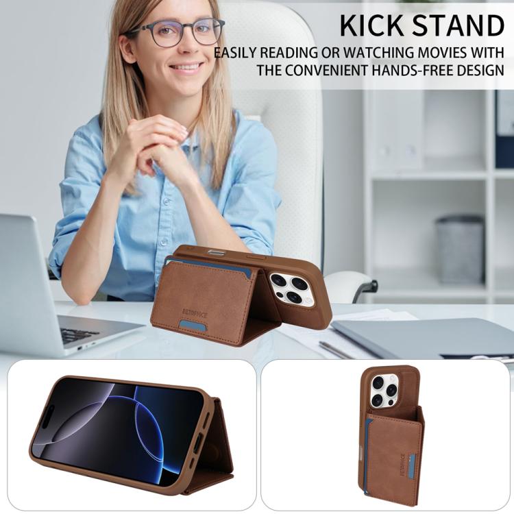For iPhone 16 Pro BETOPNICE Horizontal Flip Detachable MagSafe Wallet Phone Case