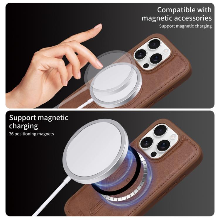 For iPhone 16 Pro BETOPNICE Horizontal Flip Detachable MagSafe Wallet Phone Case