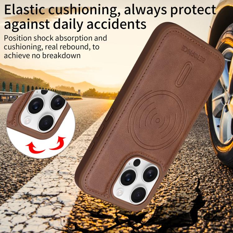 For iPhone 16 Pro BETOPNICE Horizontal Flip Detachable MagSafe Wallet Phone Case