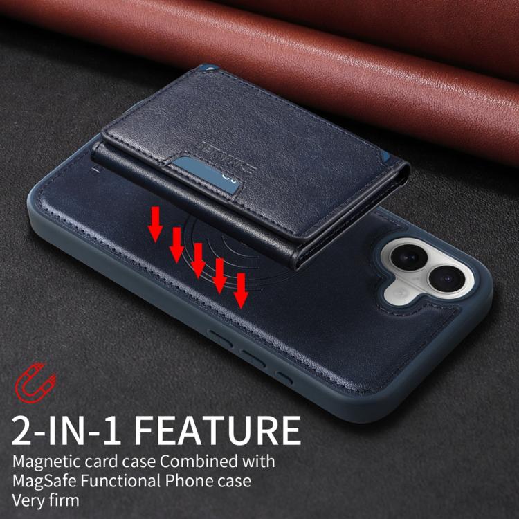 For iPhone 16 Plus BETOPNICE Horizontal Flip Detachable MagSafe Wallet Phone Case