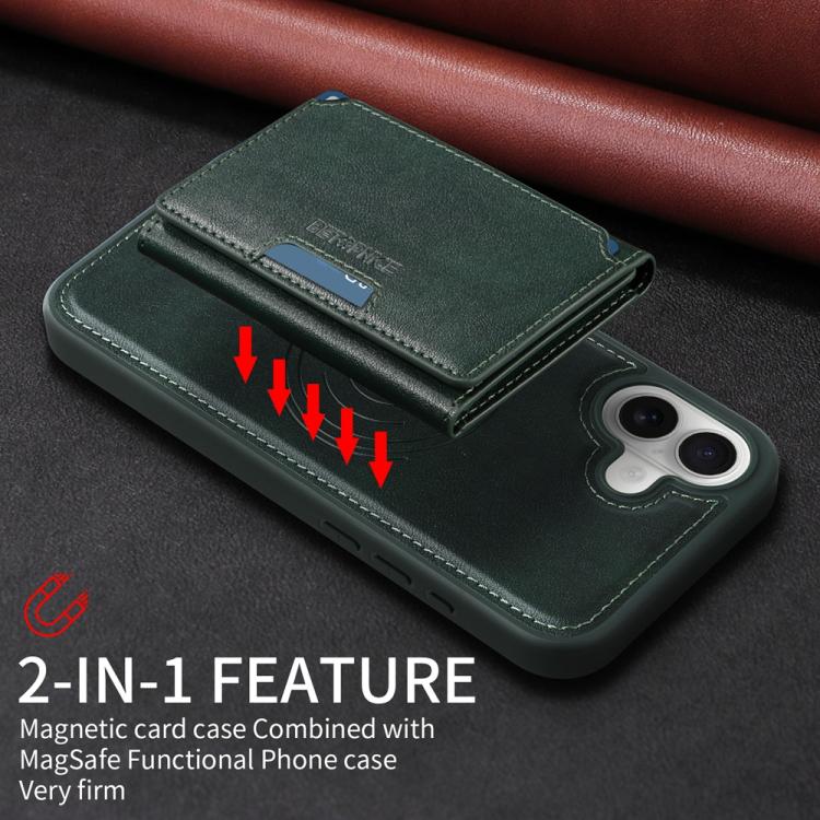 For iPhone 16 Plus BETOPNICE Horizontal Flip Detachable MagSafe Wallet Phone Case