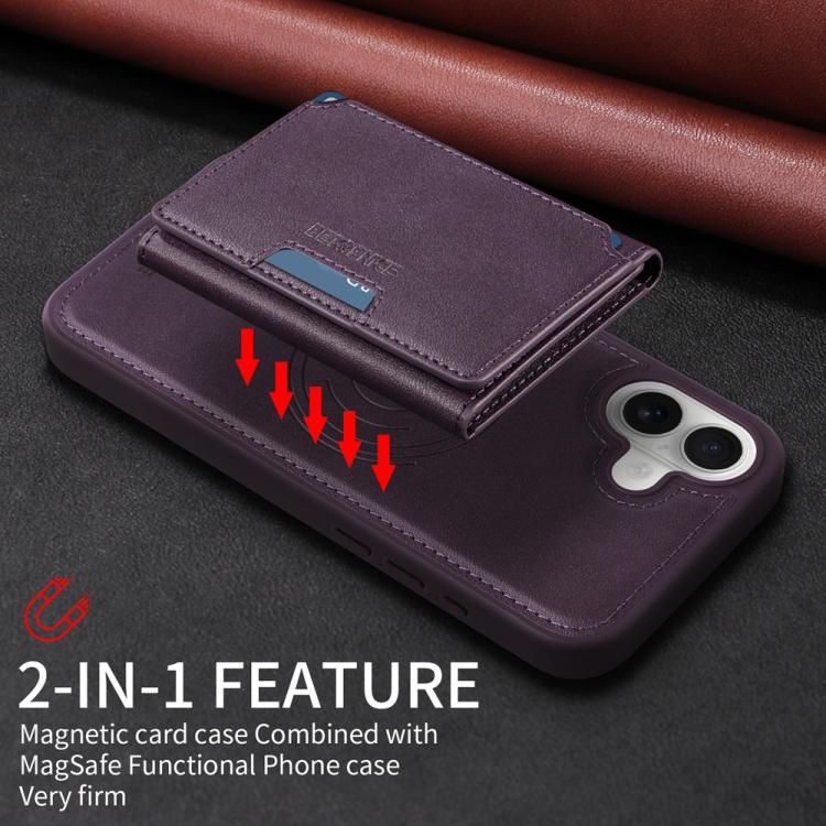 For iPhone 16 Plus BETOPNICE Horizontal Flip Detachable MagSafe Wallet Phone Case