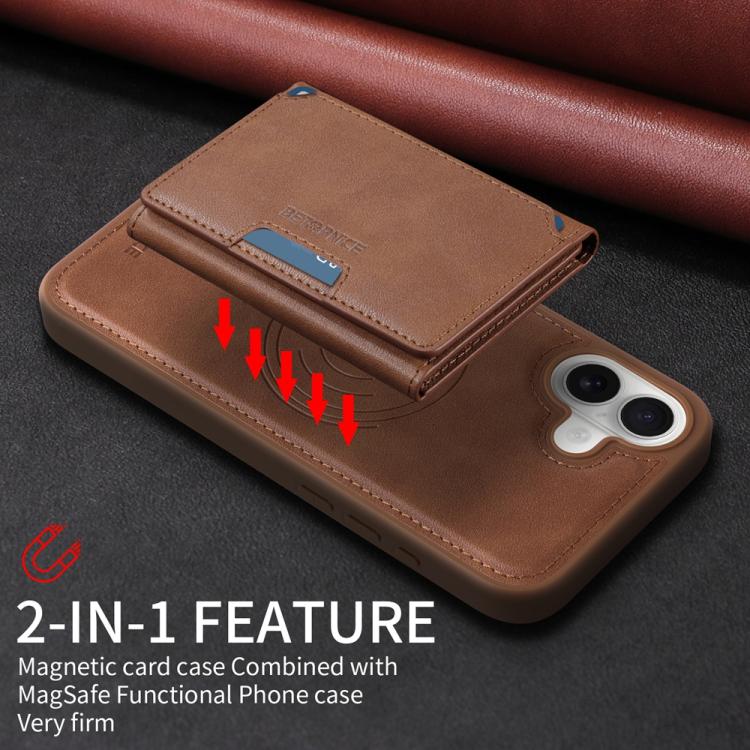 For iPhone 16 Plus BETOPNICE Horizontal Flip Detachable MagSafe Wallet Phone Case