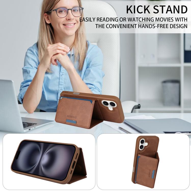 For iPhone 16 Plus BETOPNICE Horizontal Flip Detachable MagSafe Wallet Phone Case