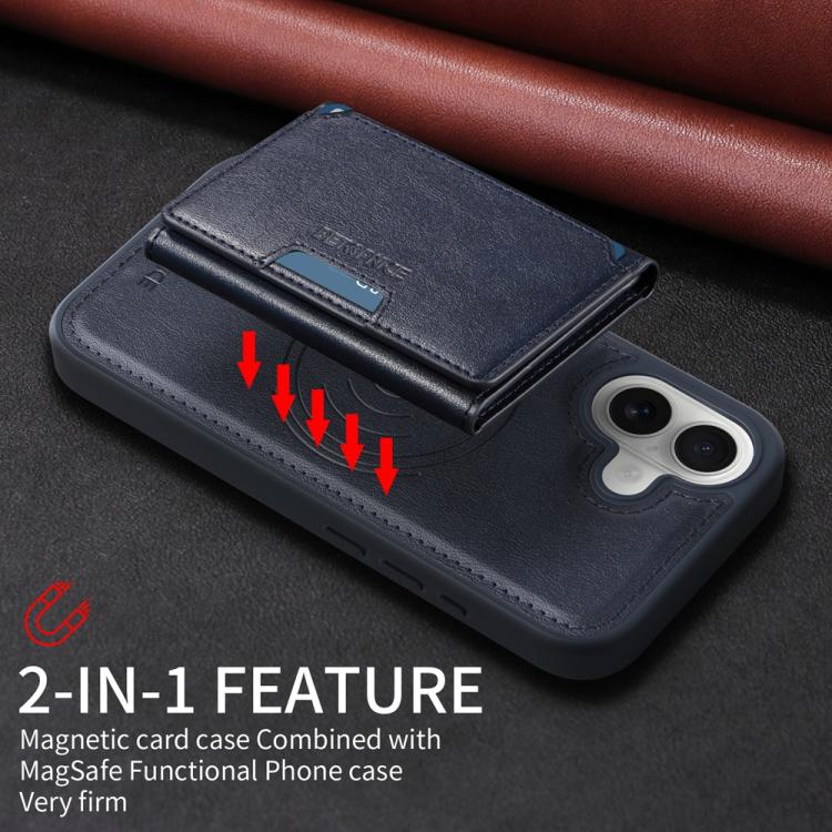 For iPhone 16 BETOPNICE Horizontal Flip Detachable MagSafe Wallet Phone Case