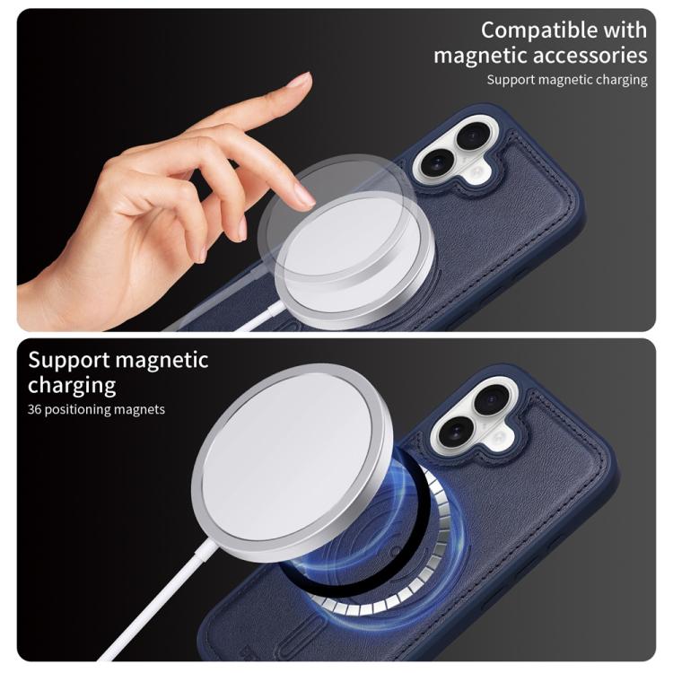 For iPhone 16 BETOPNICE Horizontal Flip Detachable MagSafe Wallet Phone Case