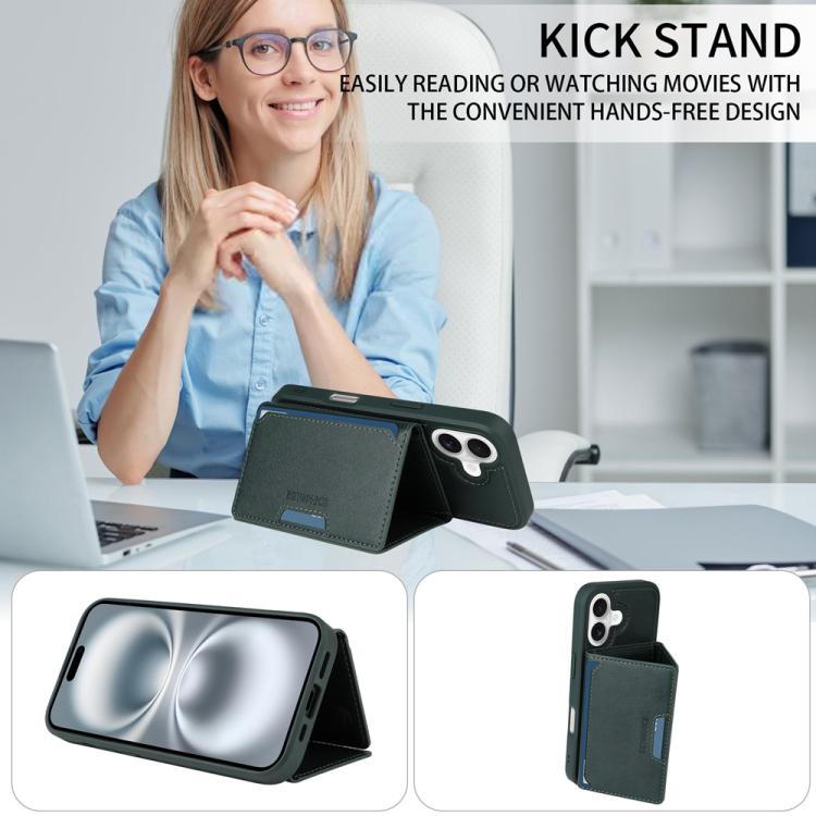 For iPhone 16 BETOPNICE Horizontal Flip Detachable MagSafe Wallet Phone Case