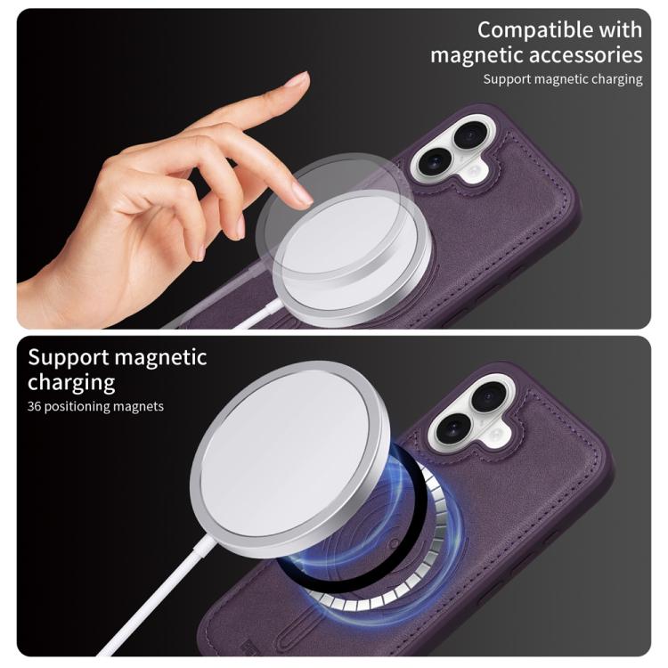 For iPhone 16 BETOPNICE Horizontal Flip Detachable MagSafe Wallet Phone Case