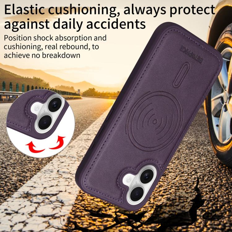 For iPhone 16 BETOPNICE Horizontal Flip Detachable MagSafe Wallet Phone Case