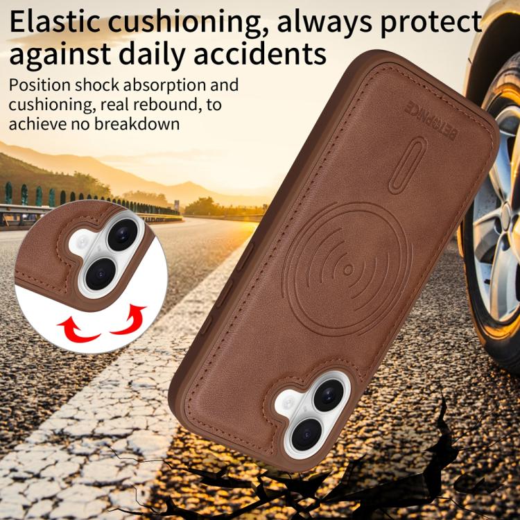 For iPhone 16 BETOPNICE Horizontal Flip Detachable MagSafe Wallet Phone Case