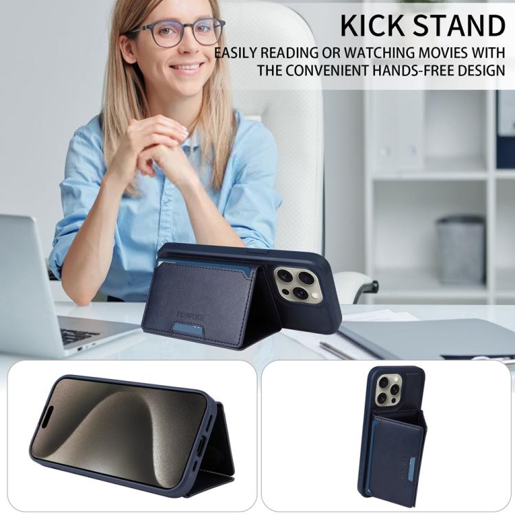 For iPhone 15 Pro Max BETOPNICE Horizontal Flip Detachable MagSafe Wallet Phone Case